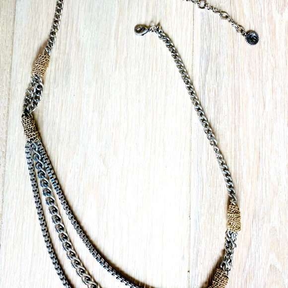 Silver and Gold Chunky Chain Necklace Claw closure adjusts from 29”-31” - Picture 3 of 3